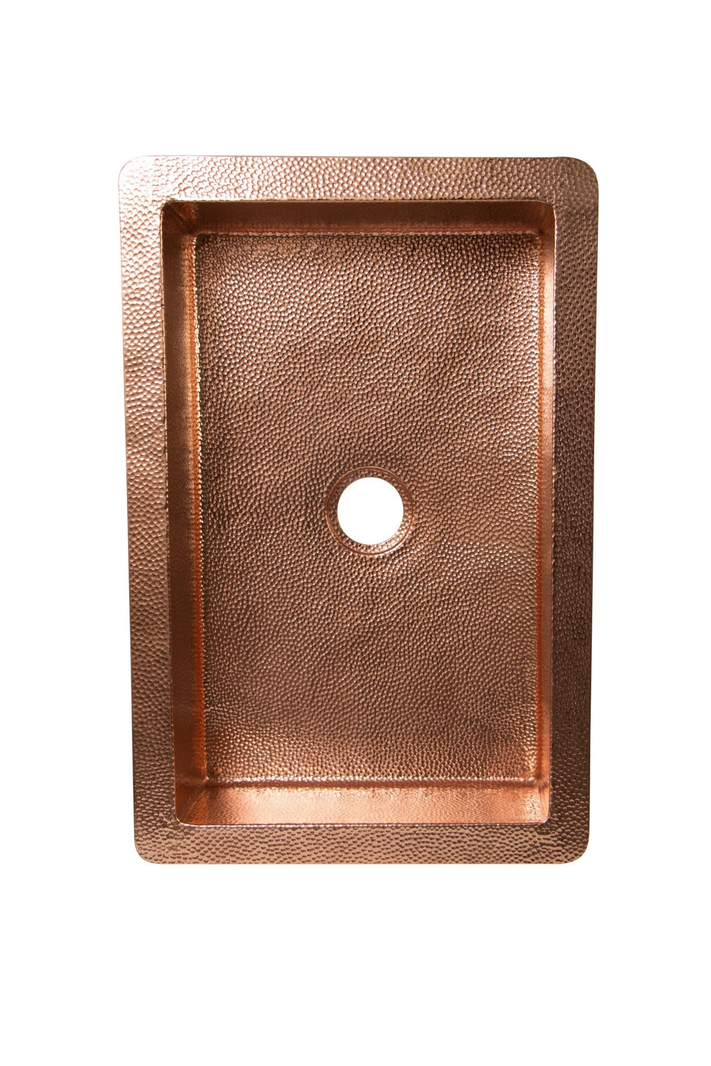 33" Drop-in Single Well Plain Hammered Copper Kitchen Sink - Veranda & Vessel Home Living