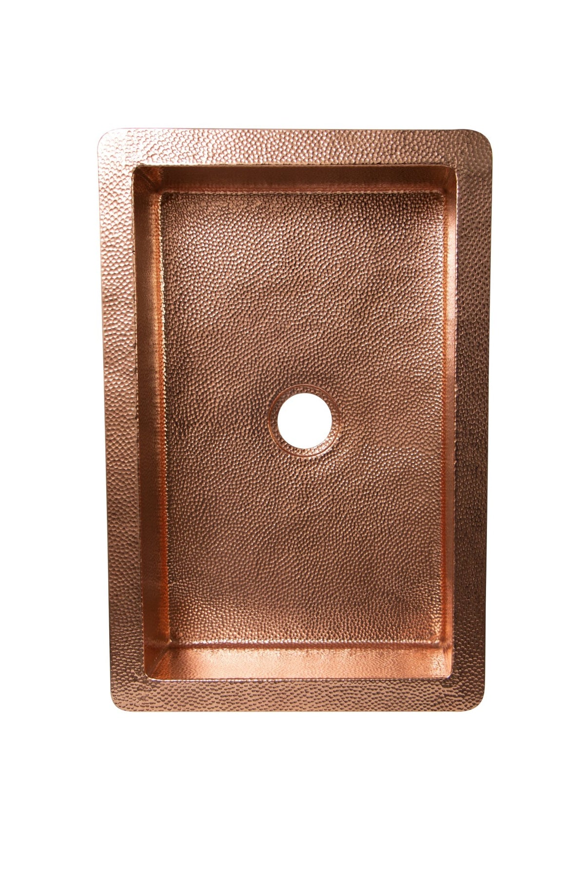 33" Drop-in Single Well Plain Hammered Copper Kitchen Sink - Veranda & Vessel Home Living