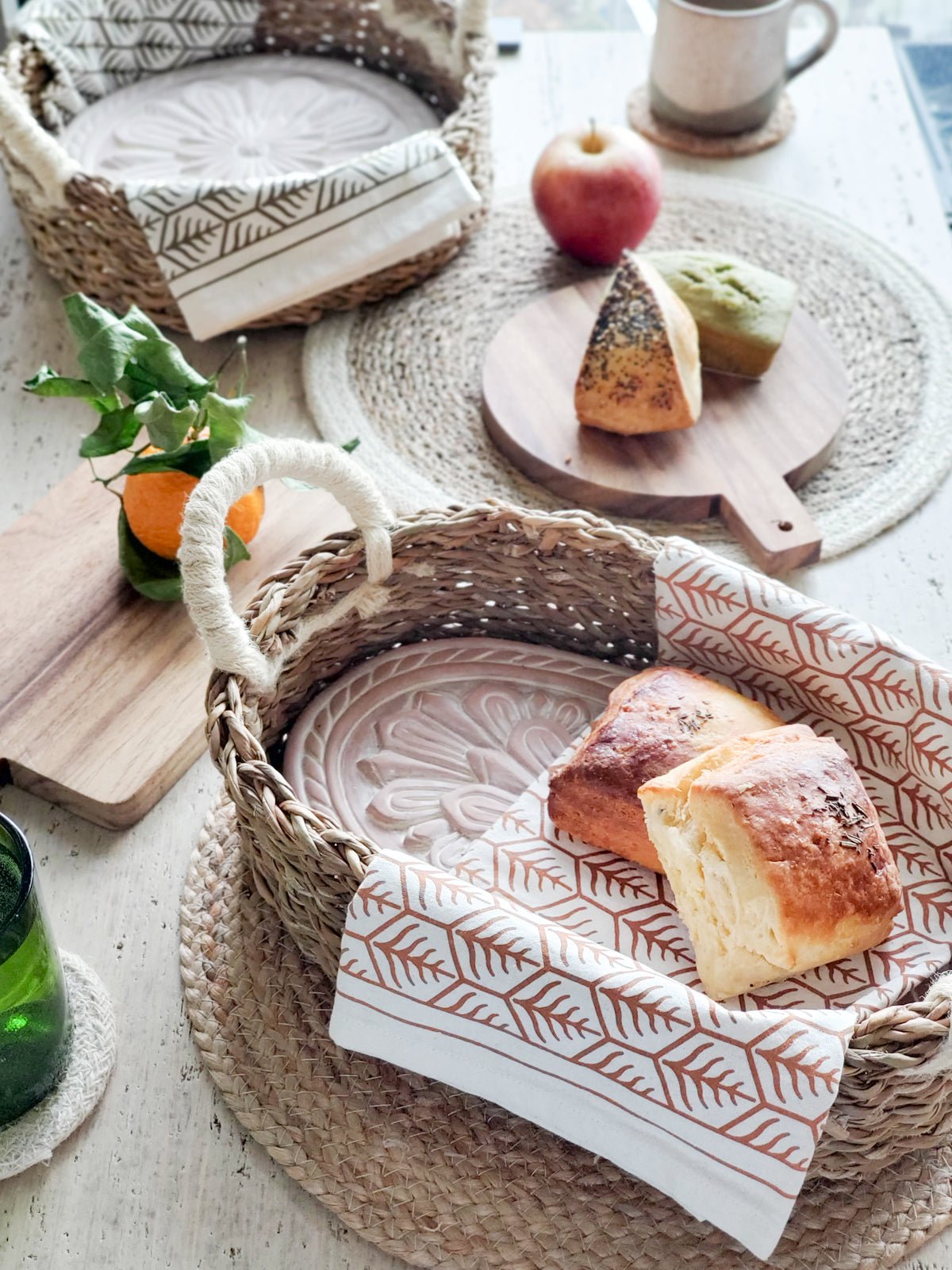 Bread Warmer & Basket - Flower - Veranda & Vessel Home Living