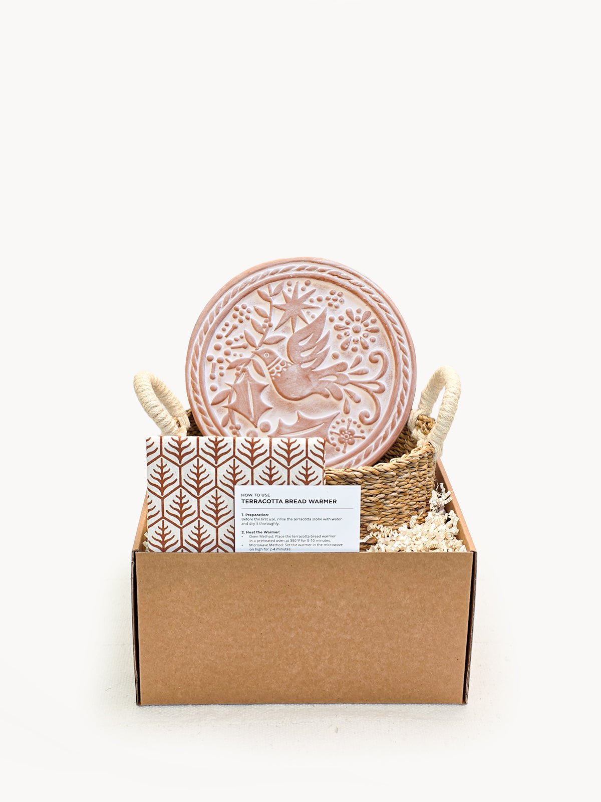 Bread Warmer & Basket Gift Set with Tea Towel - Bird Round - Veranda & Vessel Home Living