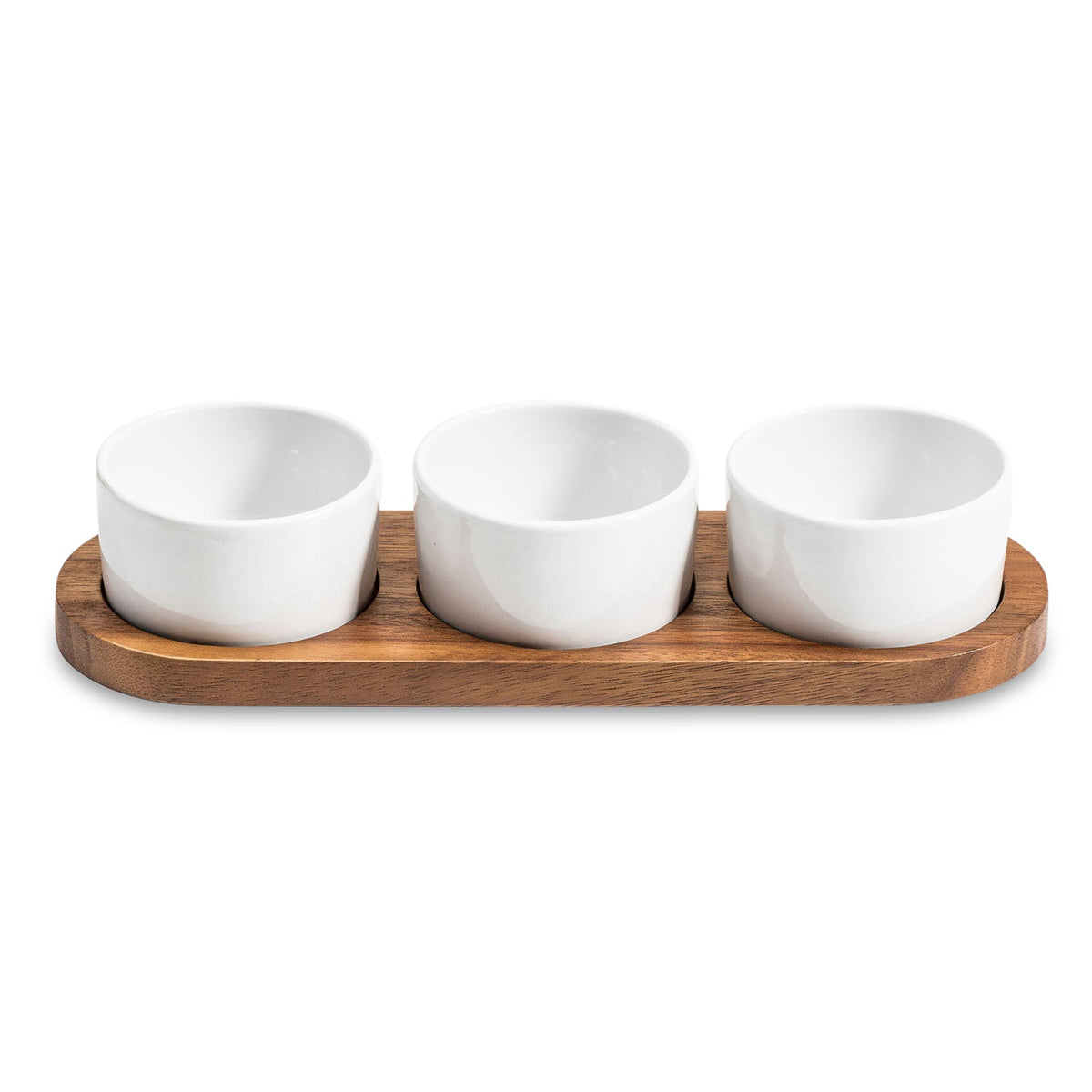Condiment Serving Set 3 Ceramic Bowls with Lids 13" x 3.75" - Veranda & Vessel Home Living