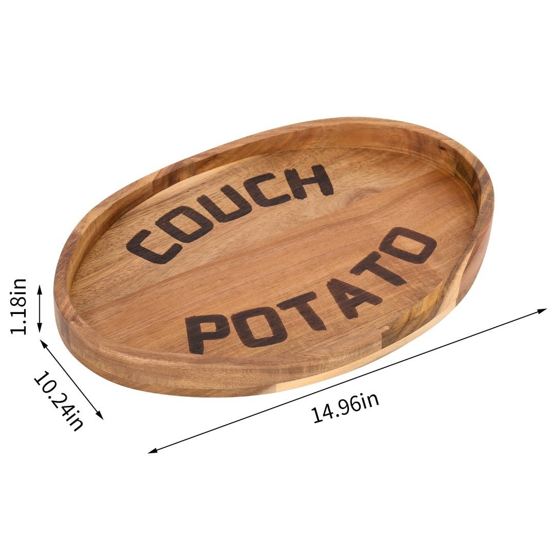 Couch Potato Tray-Smart Clip-On Sofa Tray Made of Acacia Wood - Veranda & Vessel Home Living