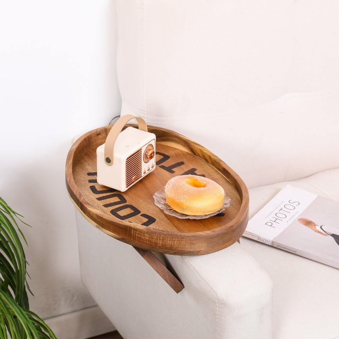 Couch Potato Tray-Smart Clip-On Sofa Tray Made of Acacia Wood - Veranda & Vessel Home Living