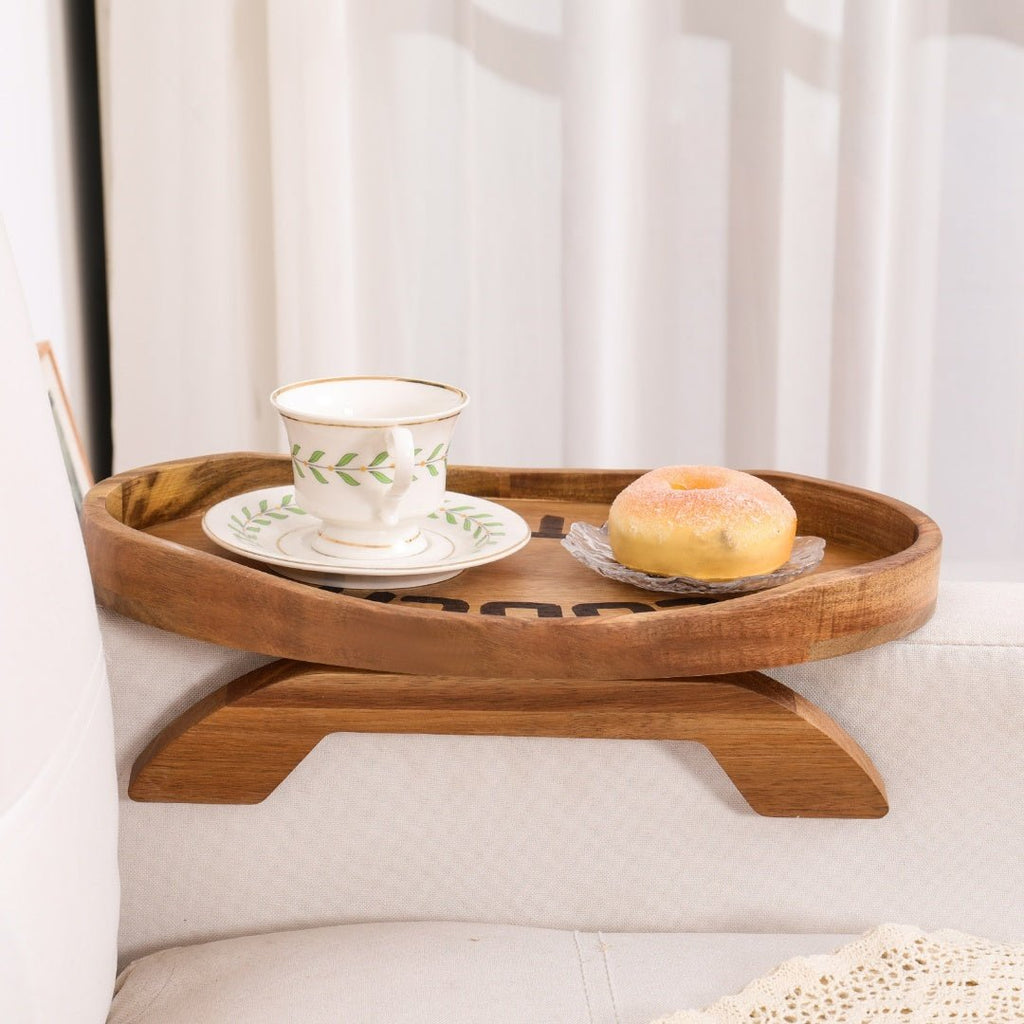 Couch Potato Tray-Smart Clip-On Sofa Tray Made of Acacia Wood - Veranda & Vessel Home Living