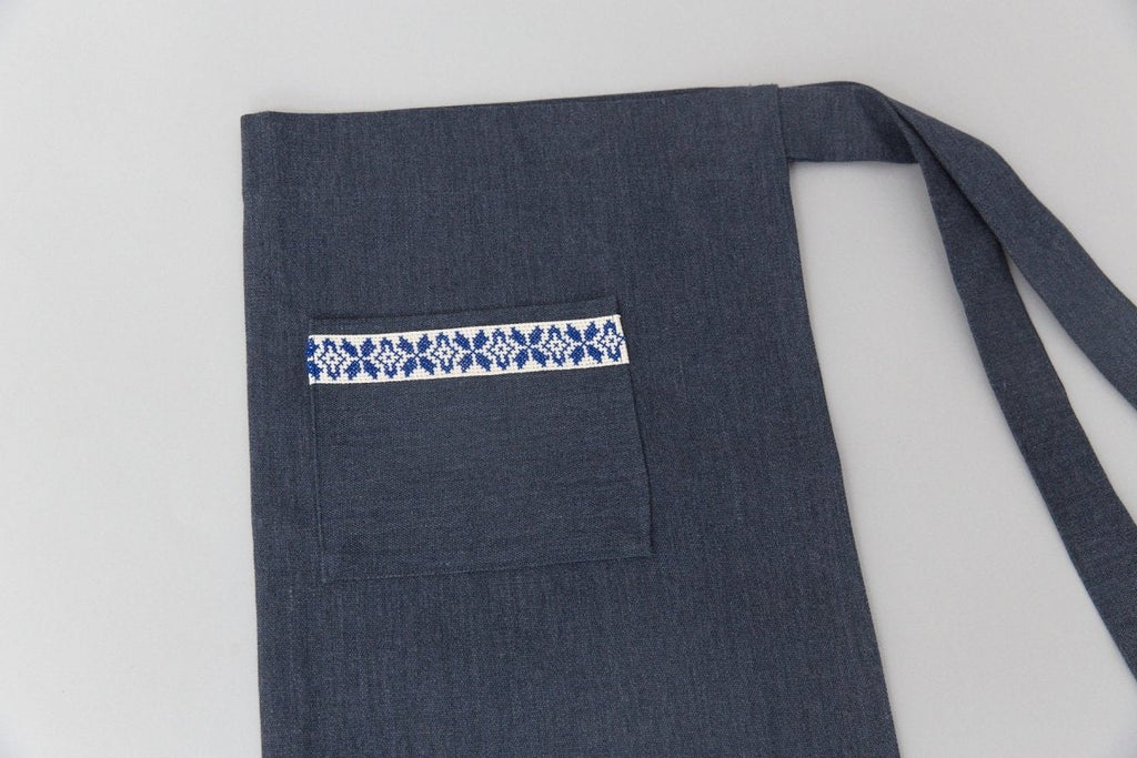 Farah Half Apron - Blue - Veranda & Vessel Home Living