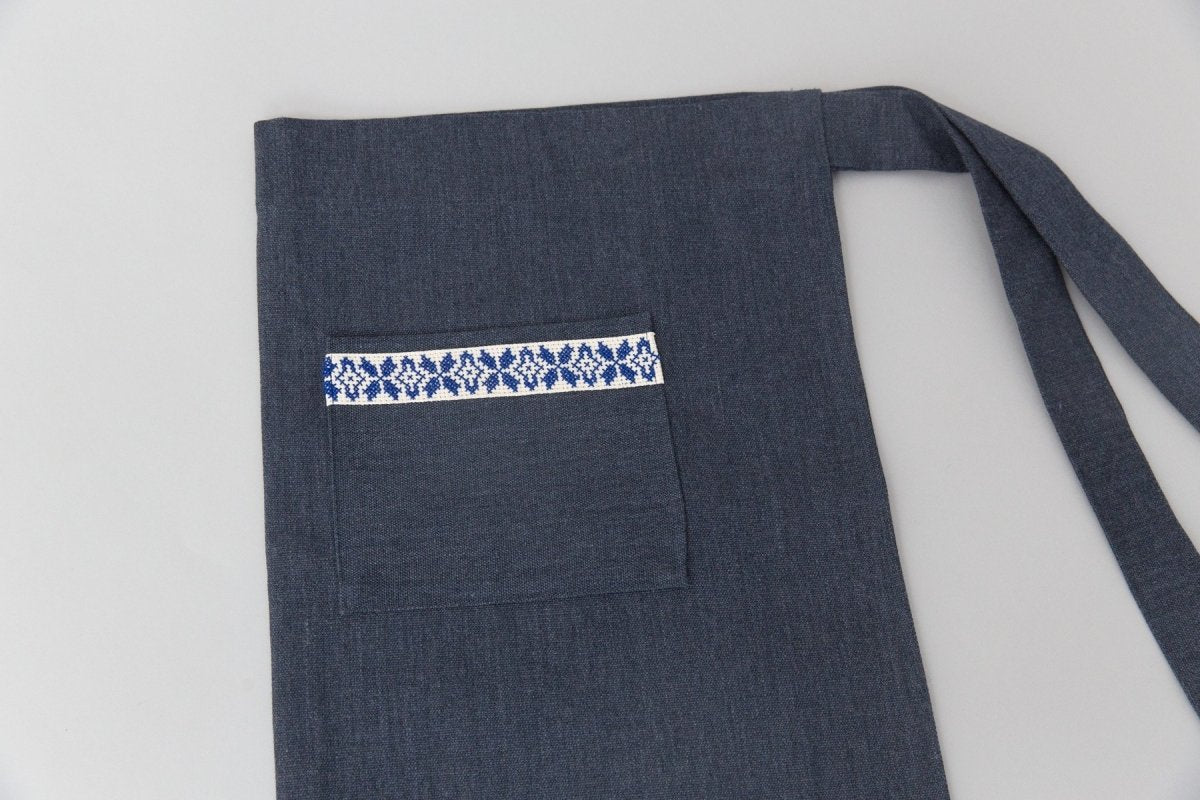 Farah Half Apron - Blue - Veranda & Vessel Home Living