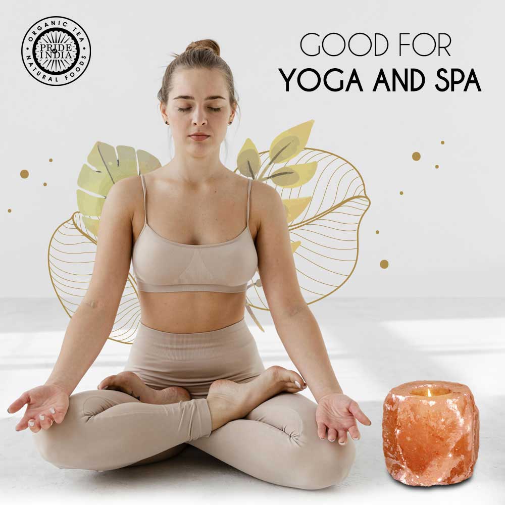 Himalayan Pink Salt Tea Light Holder by Pride of India – Salt Candle Holder – Room Décor Item – Great for Creating an Ambiance – Ideal for Home & Spa Uses – Natural Shape - Veranda & Vessel Home Living