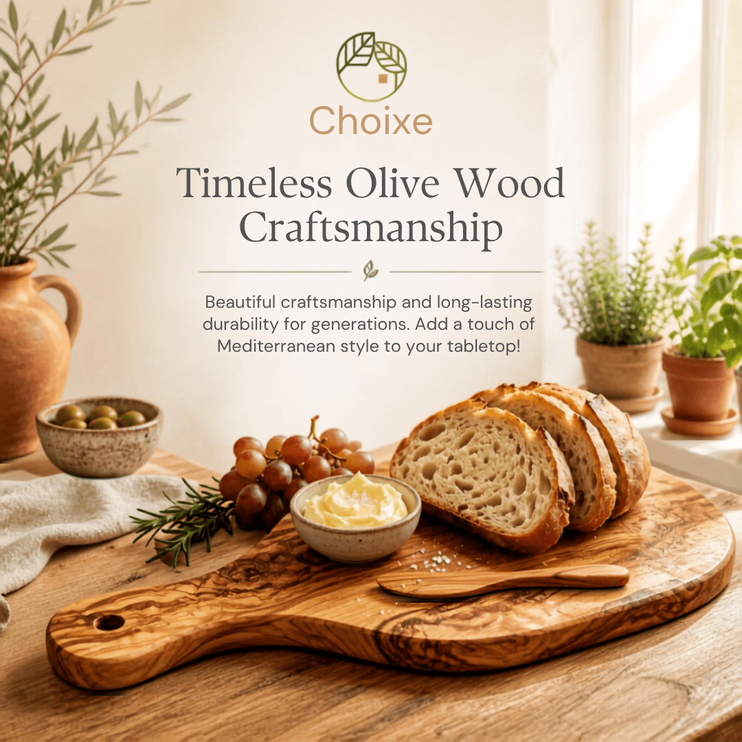 Original Olive Wood Cutting Board with Handle - Veranda & Vessel Home Living