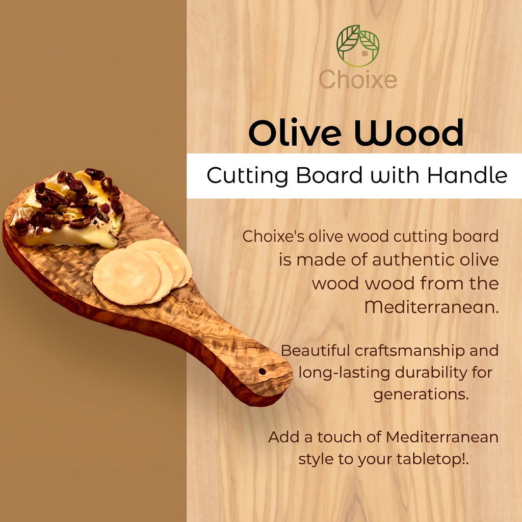 Original Olive Wood Cutting Board with Handle - Veranda & Vessel Home Living