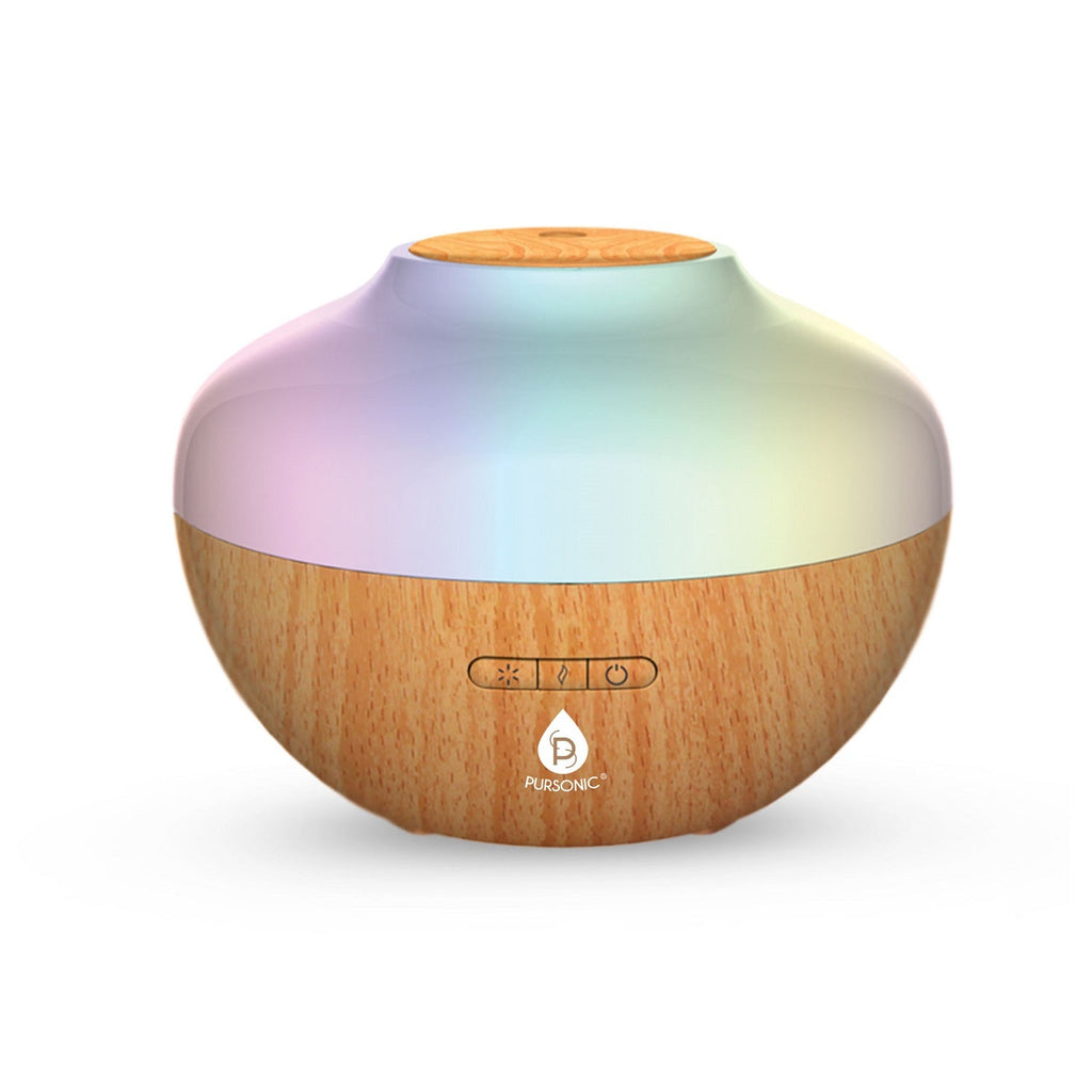 Pursonic Aromatherapy Diffuser & Essential Oil Set-Ultrasonic Top 3 Oils-300ml with 2 Mist Settings 7 Ambient Light Settings - Veranda & Vessel Home Living