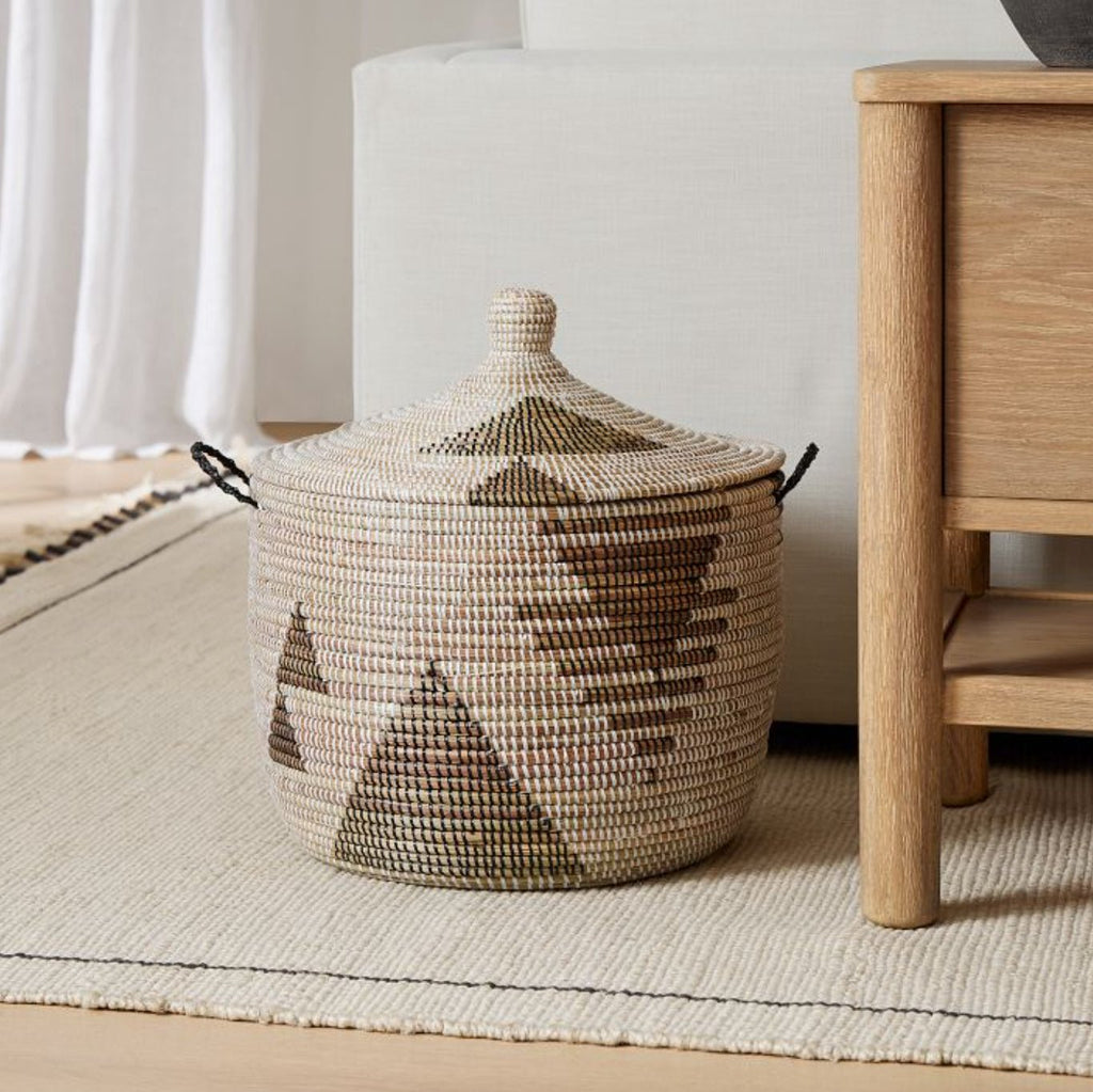 Storage Basket Graphic Print Black and White - Large - Veranda & Vessel Home Living