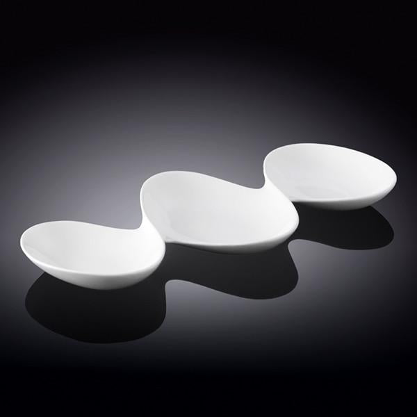 White Divided Sauce Dish 14.5" inch | 37 Cm - Veranda & Vessel Home Living