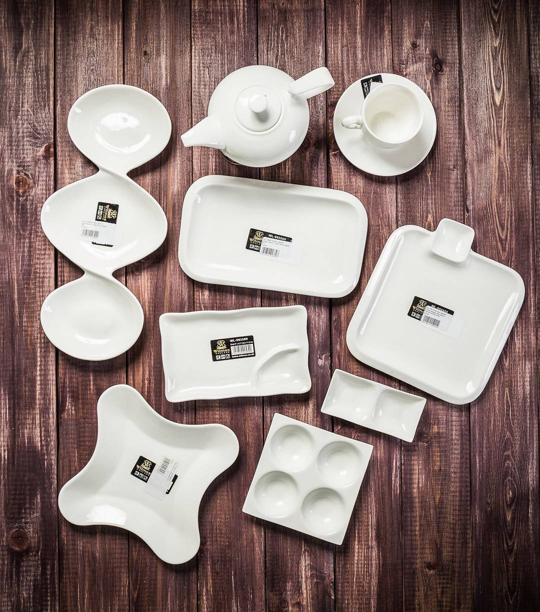 White Divided Sauce Dish 14.5" inch | 37 Cm - Veranda & Vessel Home Living