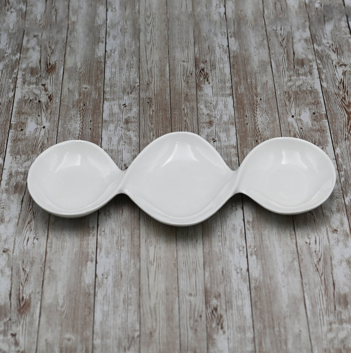 White Divided Sauce Dish 14.5" inch | 37 Cm - Veranda & Vessel Home Living